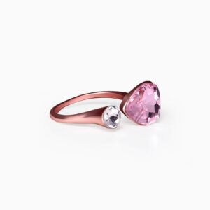 Rose gold dual crystal ring