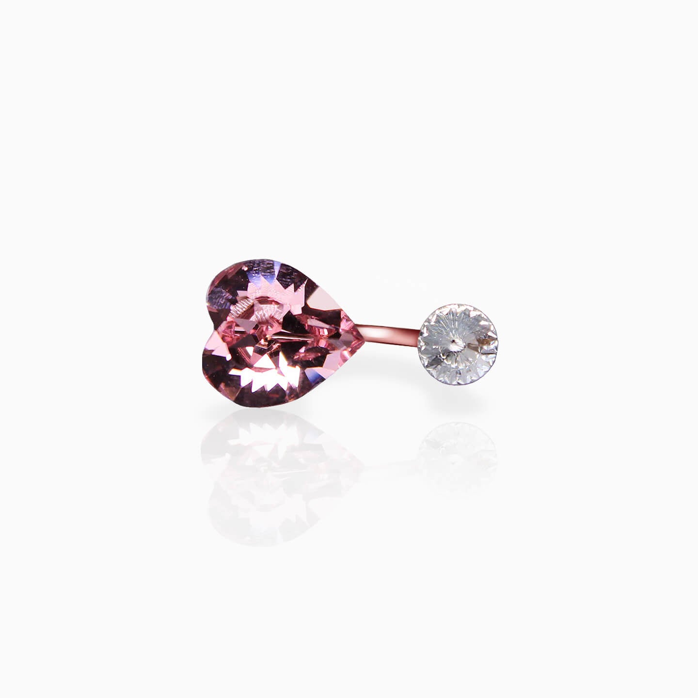Rose gold dual crystal ring