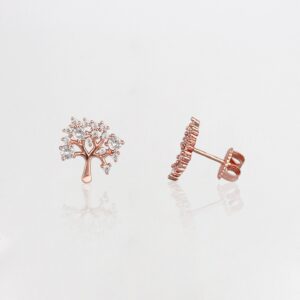 Rose gold tree of life earrings