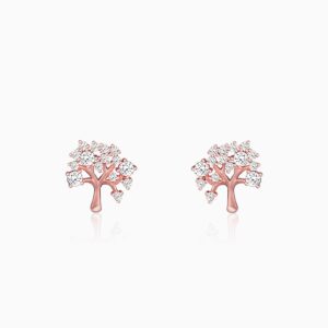 Rose gold tree of life earrings