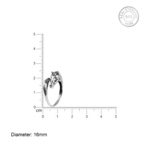 Oxidised silver horse ring
