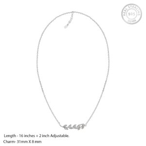 Silver leaf pendant with chain