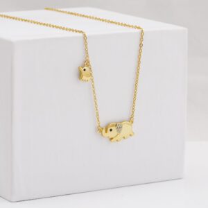 Golden elephant charm necklace