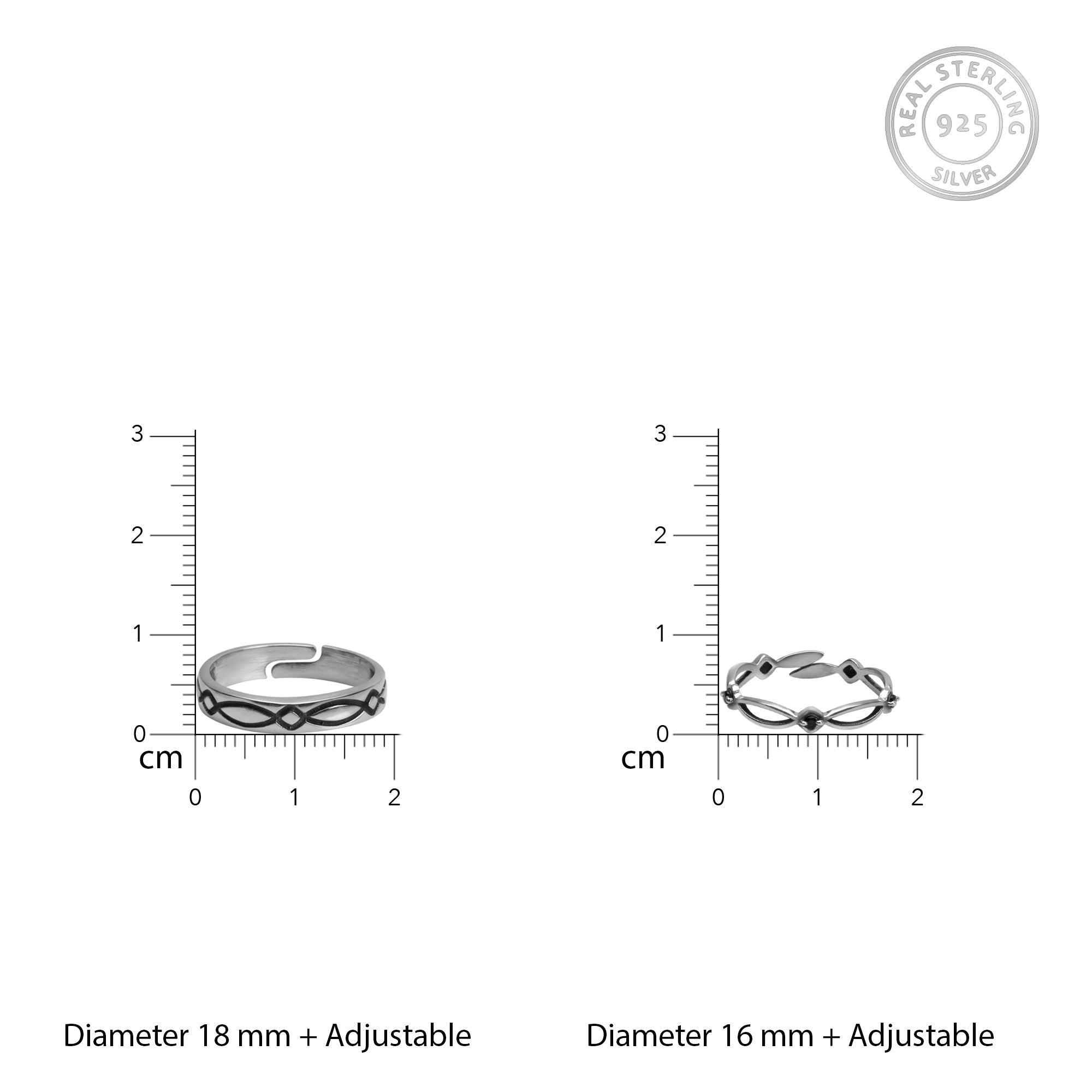 Oxidised silver woven couple bands - Image 4