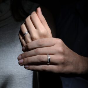 Silver timeless couple band
