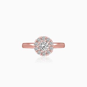 Rose gold solitaire spin ring