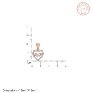 Rose gold love heart pendant with link chain