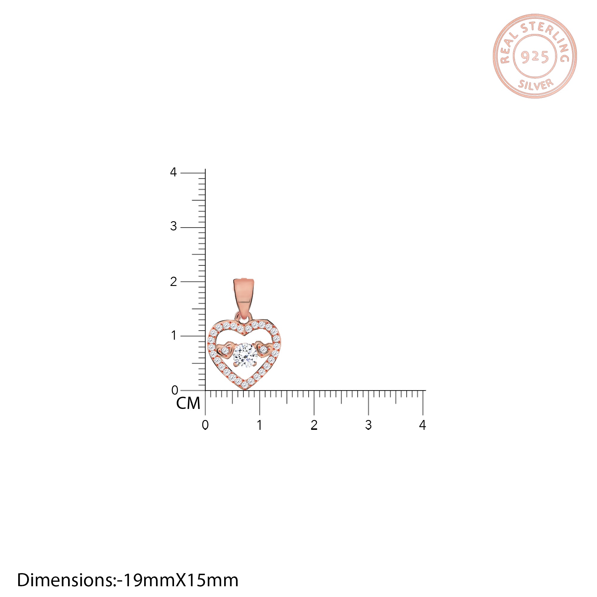 Rose gold love heart pendant with link chain - Image 4