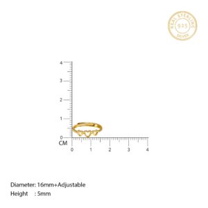 Golden triple heart ring