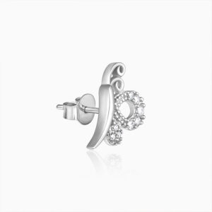 Silver love like a butterfly studs