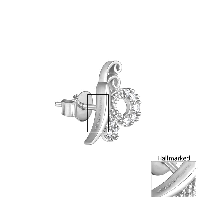 Silver love like a butterfly studs - Image 4