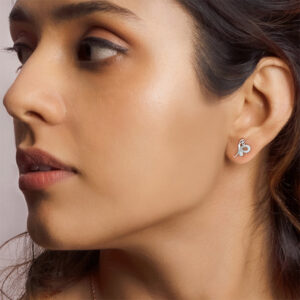Silver love like a butterfly studs