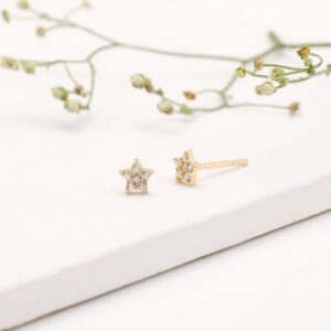 Golden star constellation studs