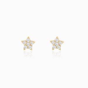 Golden star constellation studs