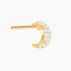 The golden crescent zircon earrings