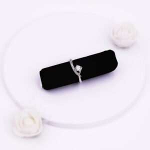 Silver zircon embrace ring