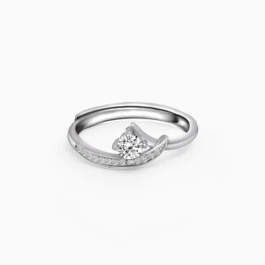 Silver zircon embrace ring