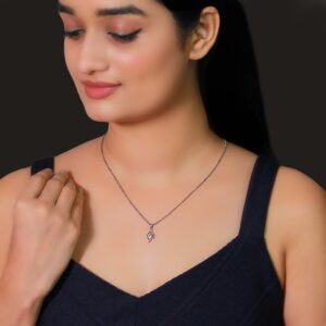 Silver falling dew necklace with box chain