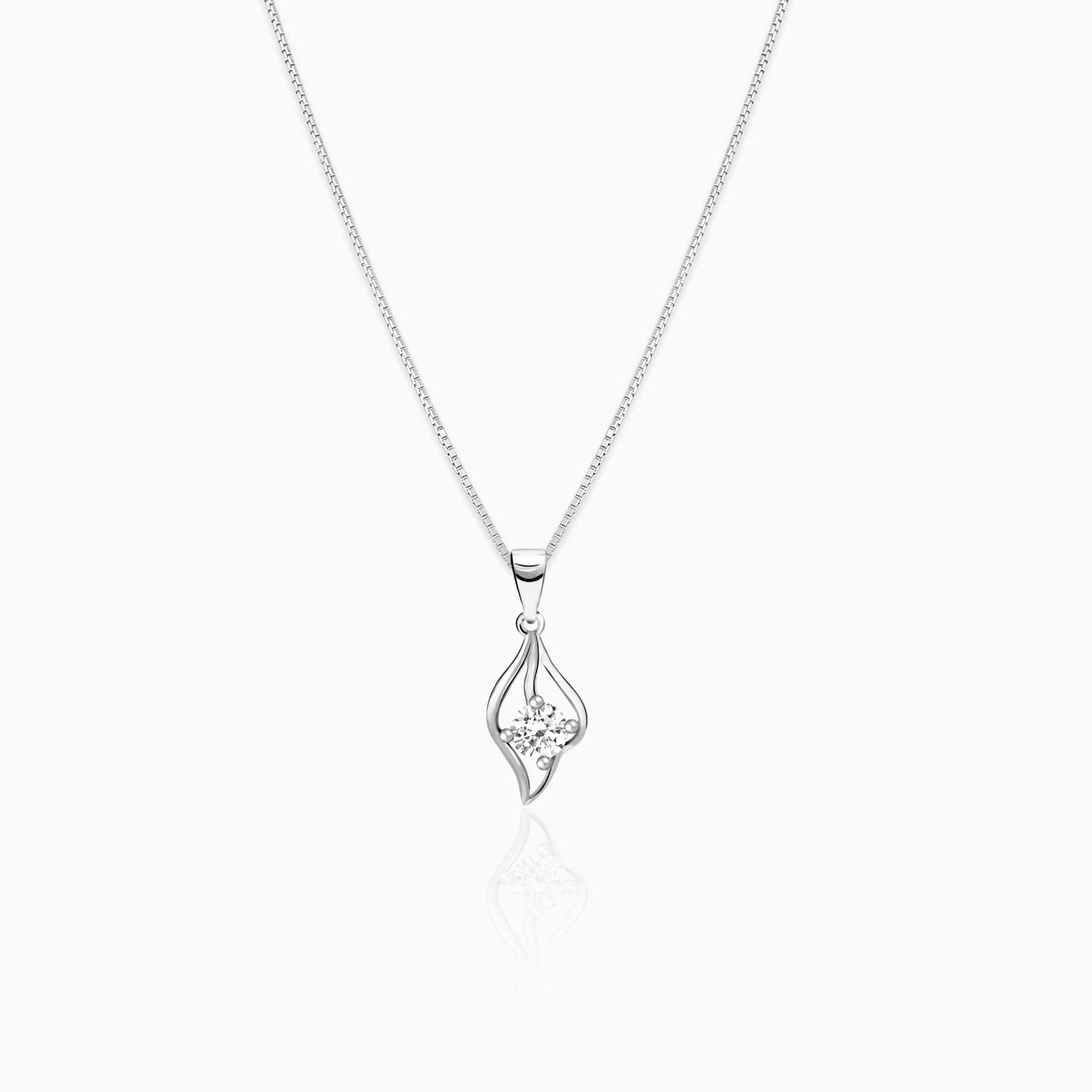 Silver falling dew necklace with box chain