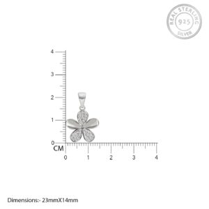 Silver flower pendant with link chain