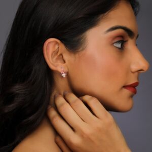 Rose gold three leaf clover earrings