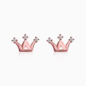 Rose gold tiara stud earrings