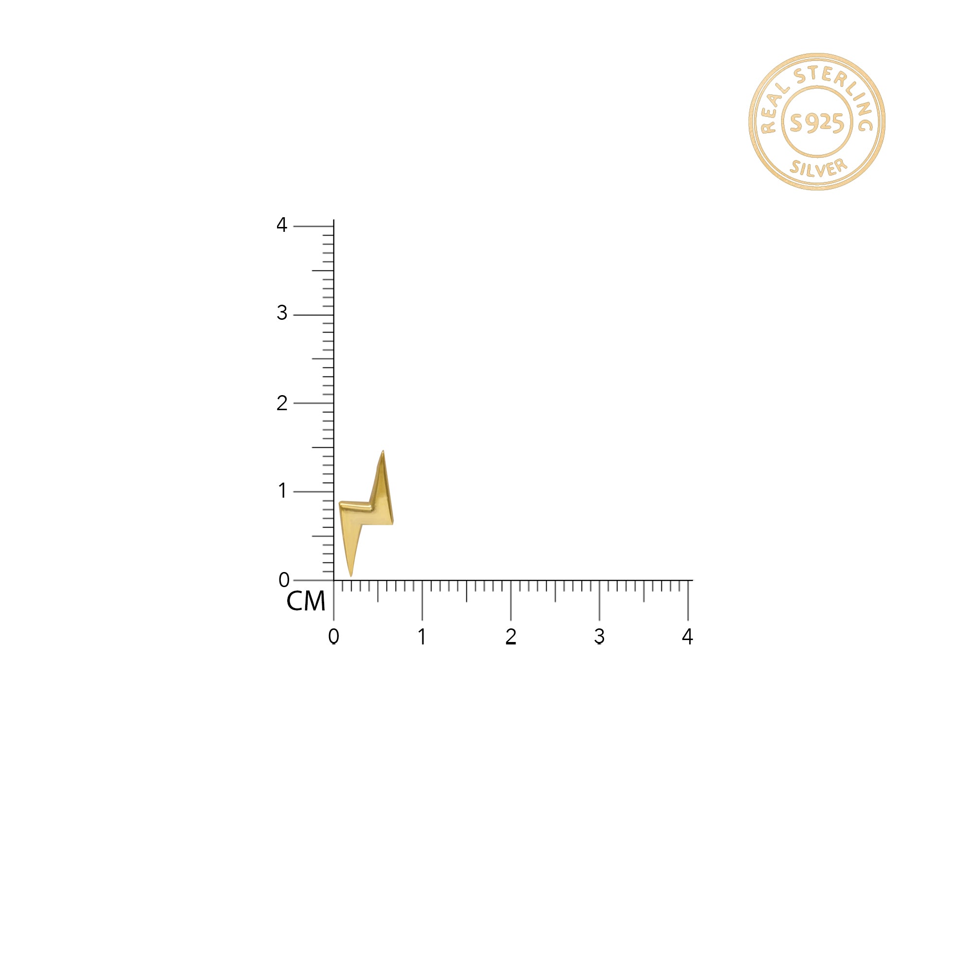 Golden lightning bolt stud earrings - Image 5