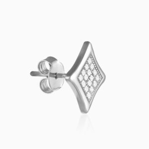 Silver diamond stud earrings for him