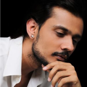 Silver diamond stud earrings for him