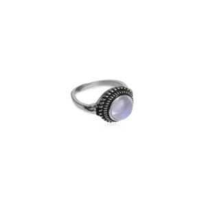 Oxidised silver moonstone ring