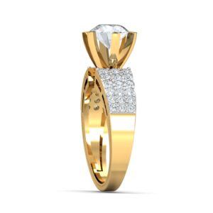 18K Gold Solitiare Stone Ring