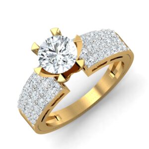18K Gold Solitiare Stone Ring