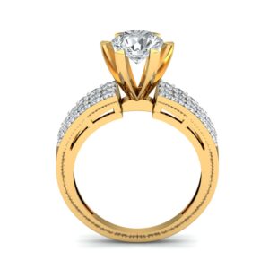 18K Gold Solitiare Stone Ring