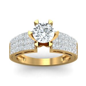 18K Gold Solitiare Stone Ring