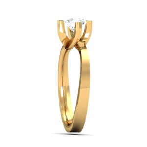 18K Gold Single Stone Diamond Ring