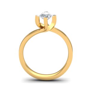18K Gold Single Stone Diamond Ring