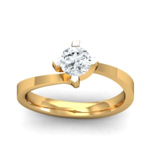18K Gold Single Stone Diamond Ring