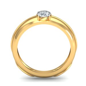 18K Gold Diamond Ring For Daily Wear