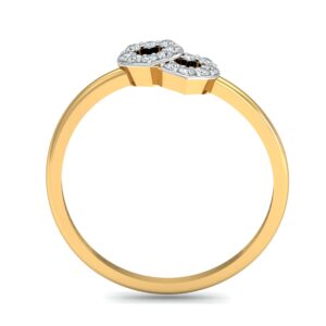 18K Gold Double Heart Ring