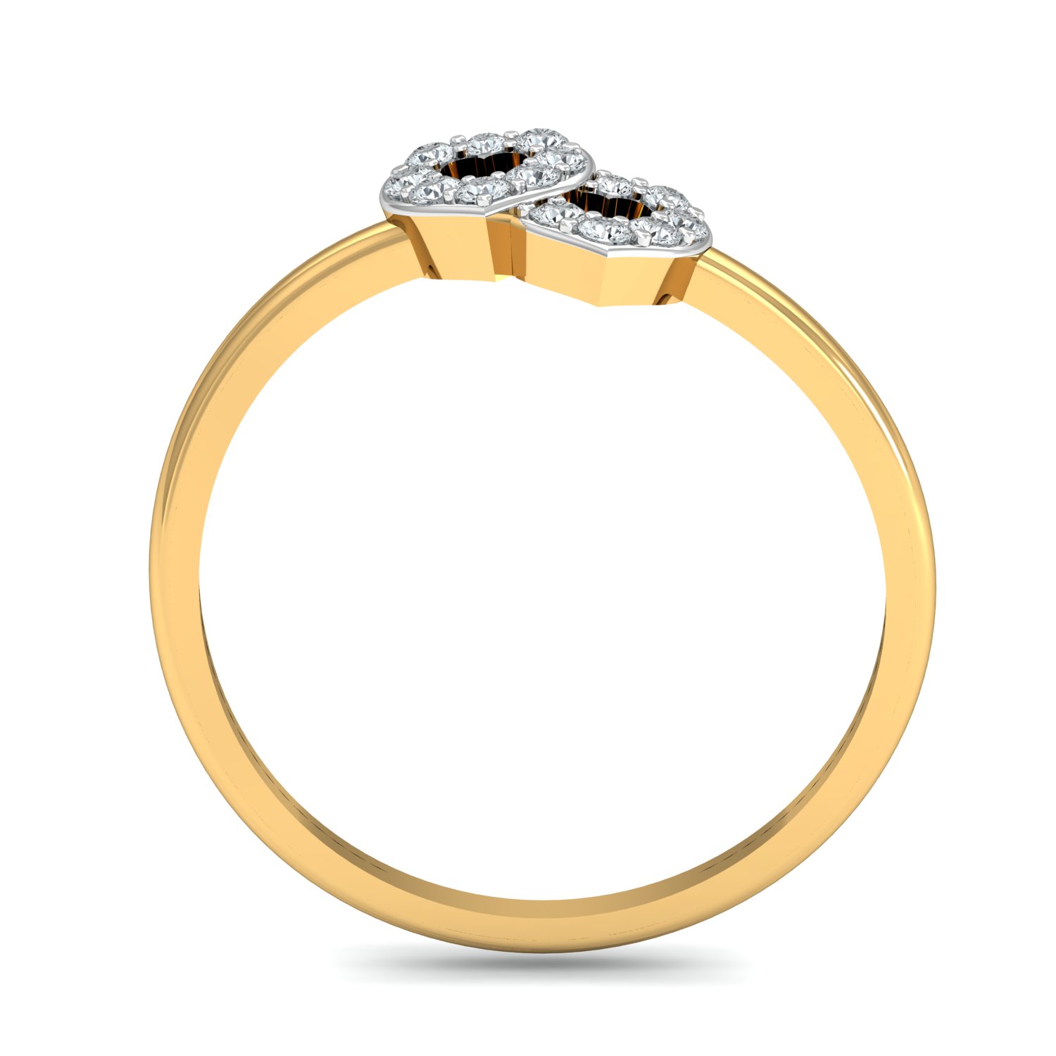 18K Gold Double Heart Ring - Image 3