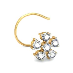 18K Gold Stylish Diamond Nosepin BNP015
