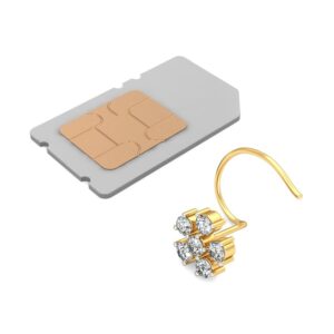 18K Gold Stylish Diamond Nosepin BNP015