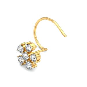 18K Gold Stylish Diamond Nosepin BNP015
