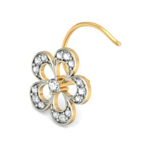 18K Gold Floral Design Diamond Nosepin BNP010