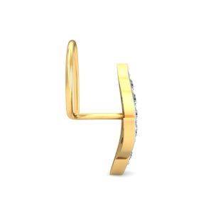 18K Gold Leaf Design Diamond Nosepin BNP007