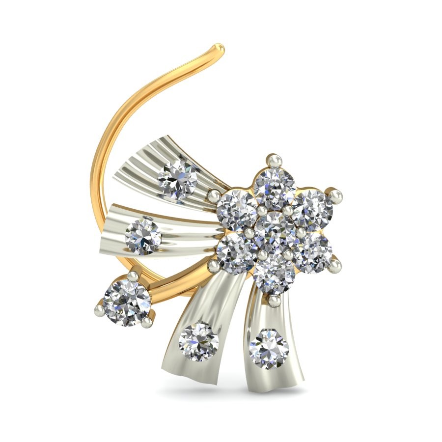 18K Gold Designer Diamond Nosepin BNP002