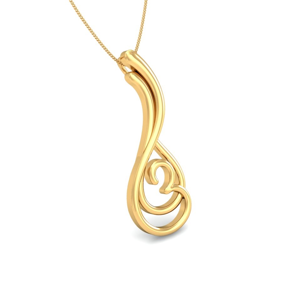 22K Gold Simple Pendant BPDP052 - Image 3