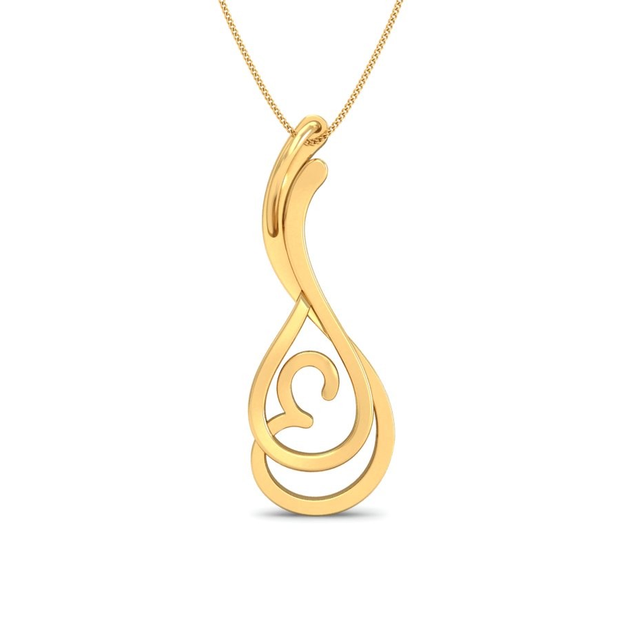22K Gold Simple Pendant BPDP052 - Image 2