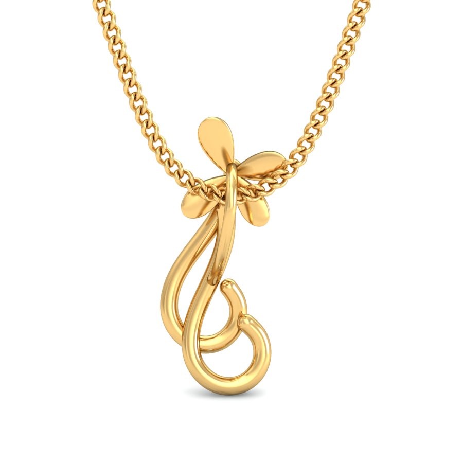 916 Gold Floral Pendant BPDP049 - Image 3