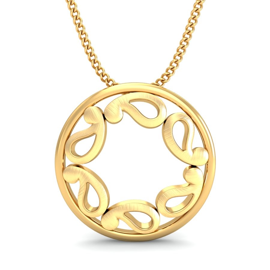 916 Gold Floral Design Pendant BPDP029